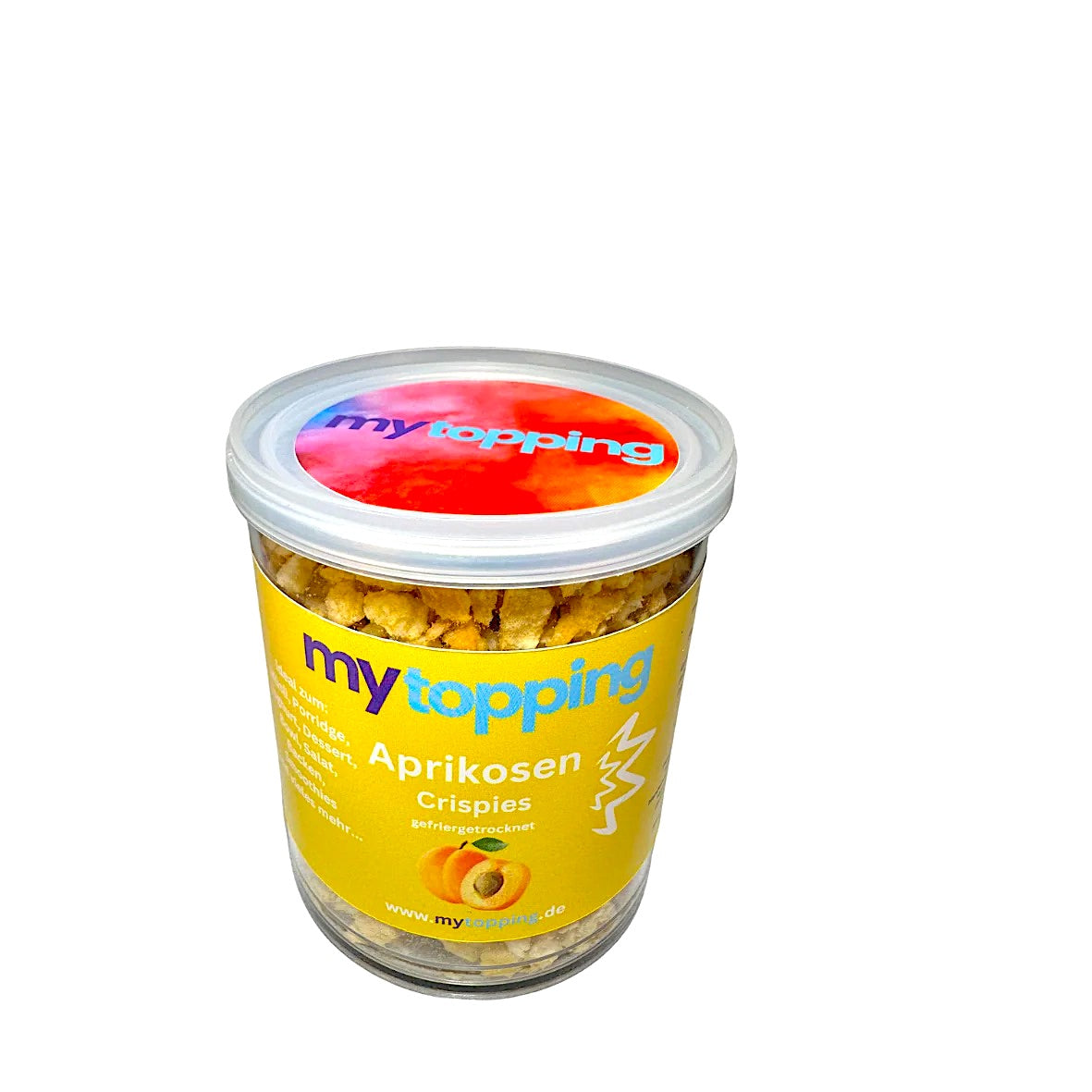 Aprikosen Crispies , gefriergetrocknete vitaminreiche Aprikosen Würfel 100% Natur für Müsli, Porridge, Joghurt, Dessert, Bowl, Backen, Smoothies, Topping
